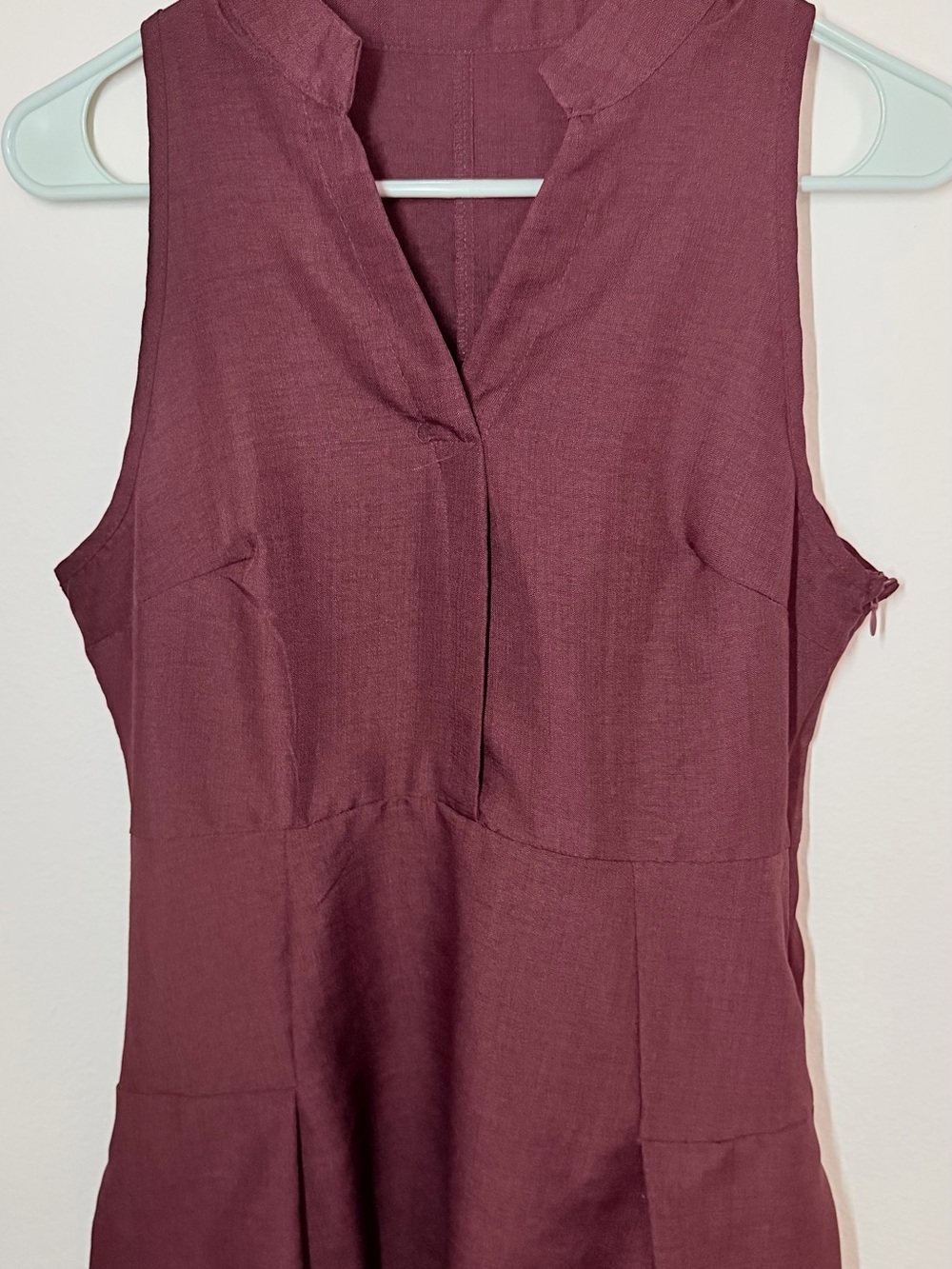 Sleeveless Burgundy Halter Fit & Flare Dress - Picture 9 of 9
